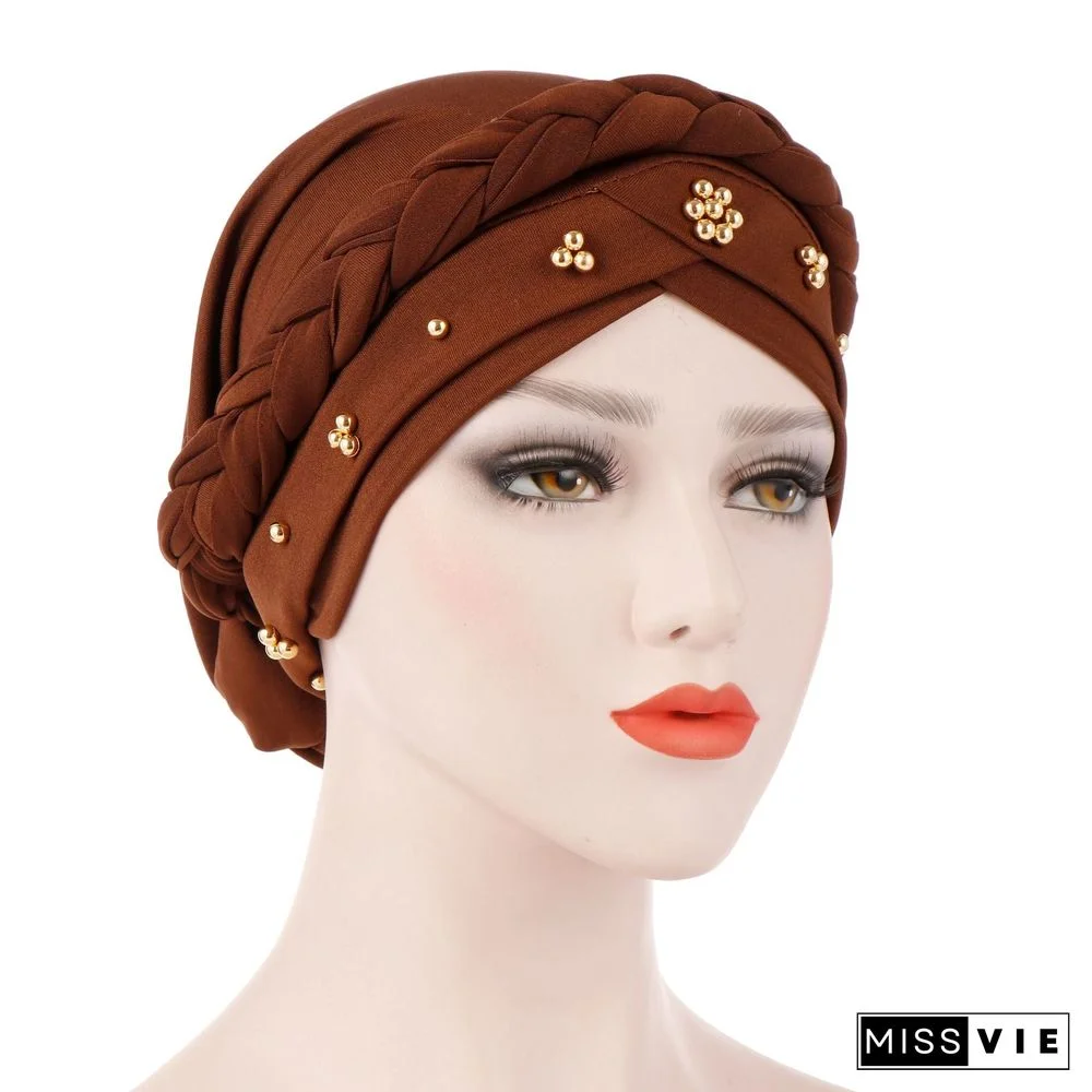 Women's Floral Printed Muslim Turban Hat Cap