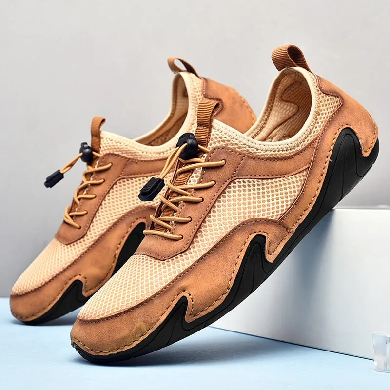 Men Leather Casual Shoes Breathable Designer Sneakers Men Luxury Brand Loafers Men's Driving Shoe Classic Moccasins Plus Size 48