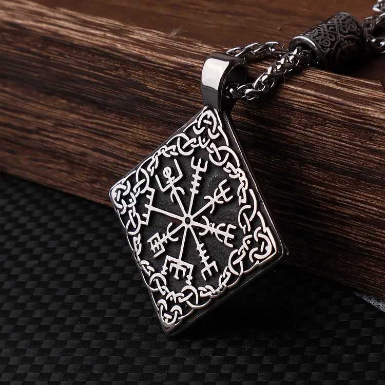 Coutureaura Celtic Knot Surround Vegvisir Geometric Necklace