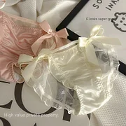 Ddmcloud Women's Lace Panties Girly Cute Ruffled briefs lingerie Elastic Thin Translucent Low-waist Sexy Underwear