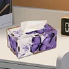 Peinture au diamant bo&icirc;te de mouchoirs kits kit d&rsquo;artisanat strass (papillon violet)