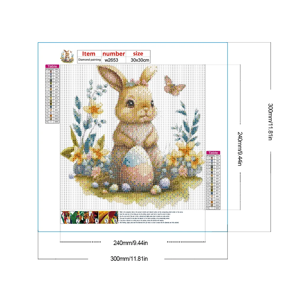 Diamond Painting - Full Round Drill - Rabbit(Canvas|30*30cm)