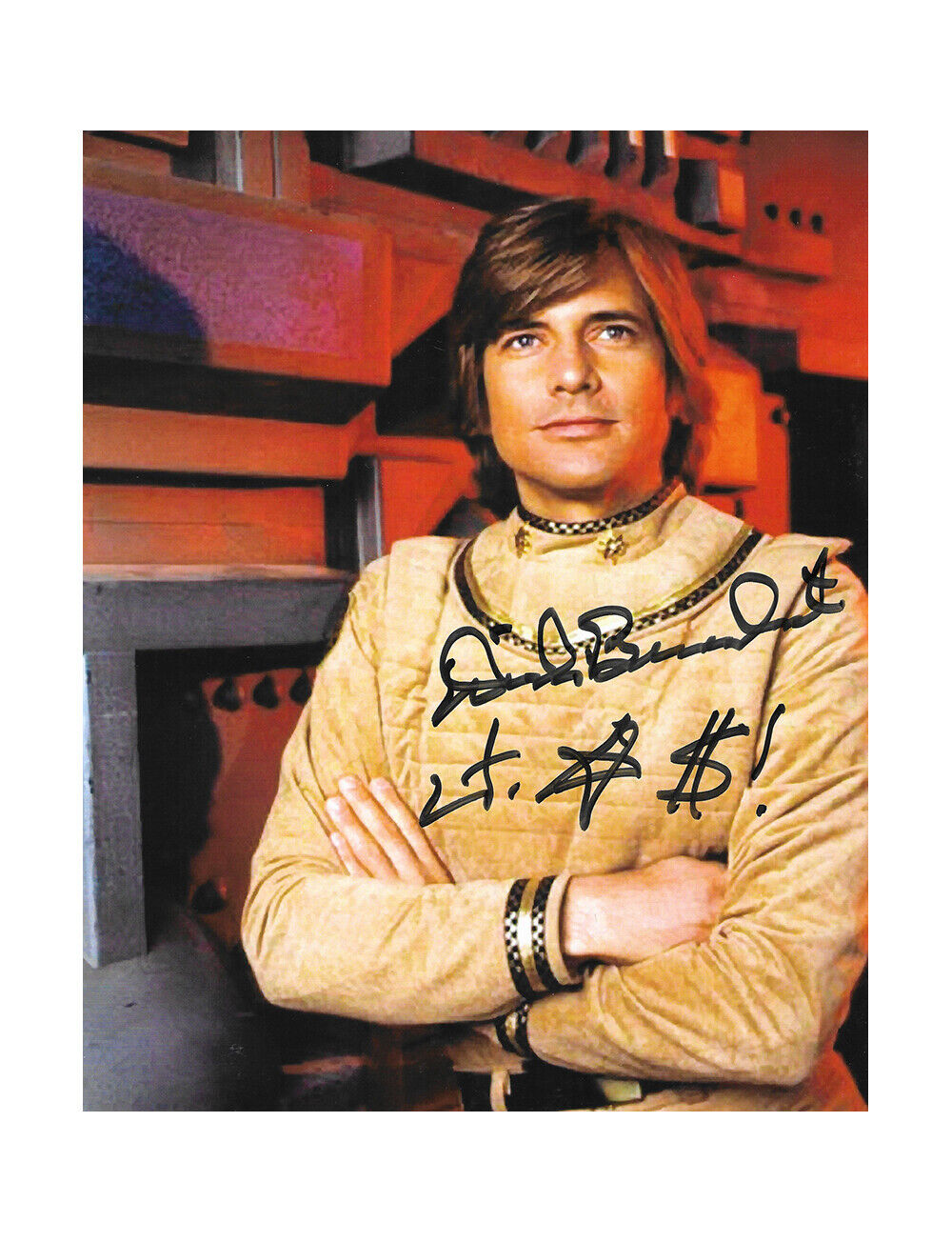 8x10 Battlestar Galactica Print Signed by Dirk Benedict 100% Authentic With COA