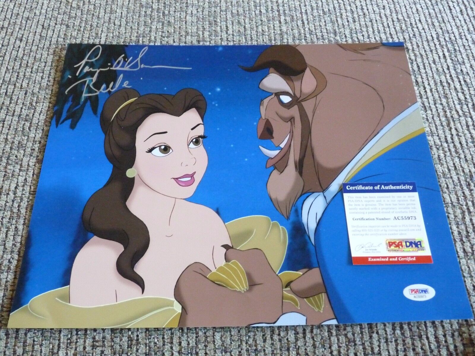 Paige O'Hara Belle Beauty Beast Signed Autograph 11x14 Photo Poster painting PSA Certified F4