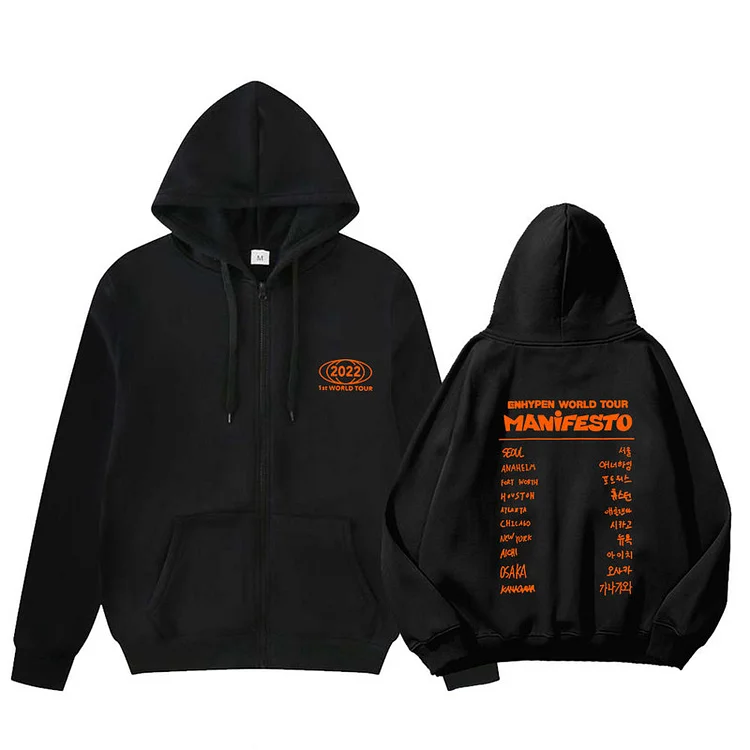 売上 日本 ENHYPEN MANIFESTO ZIP-UP HOODIE フーディー K-POP/アジア