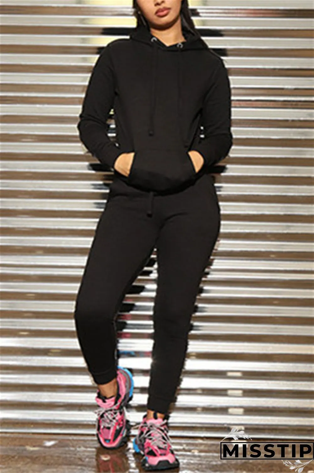 Peacock blue Casual Solid pencil Long Sleeve Two Pieces