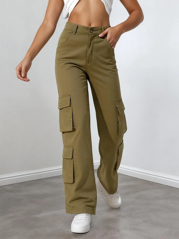 Fashion Women's Casual Multi-Pocket Cargo Pants - Stylish And Comfortable Utility Trousers In Various Colors And Size