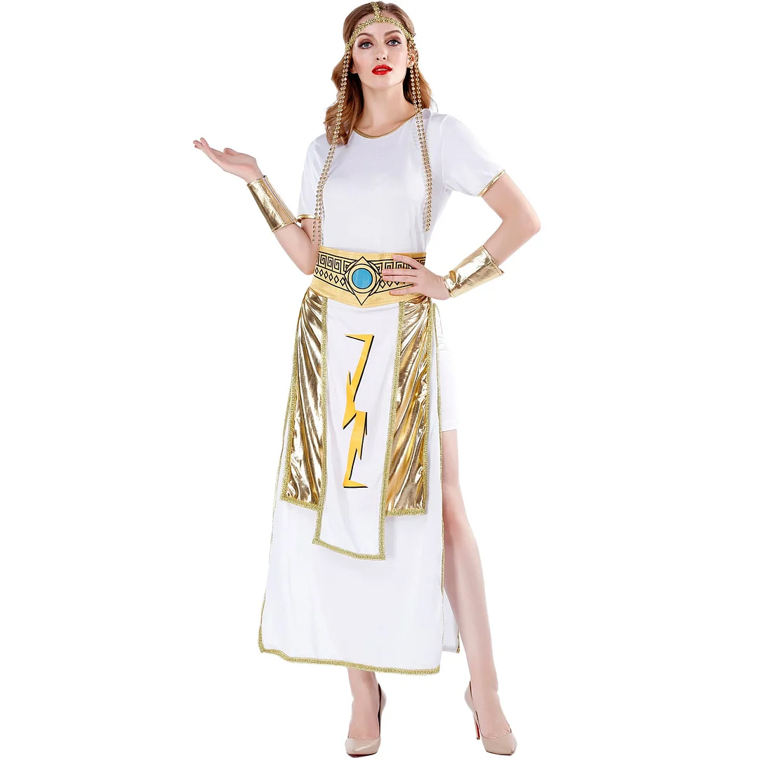 Ancient Greek Egyptian Queen Princess Costume Role Play Game Stage Uniform-elleschic