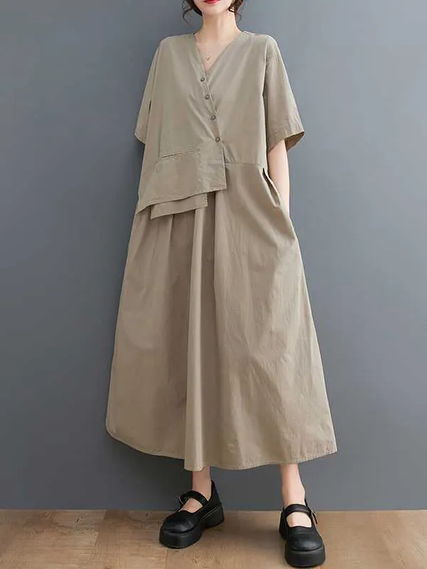 Sleeveless Split Solid Color Dress main image 1