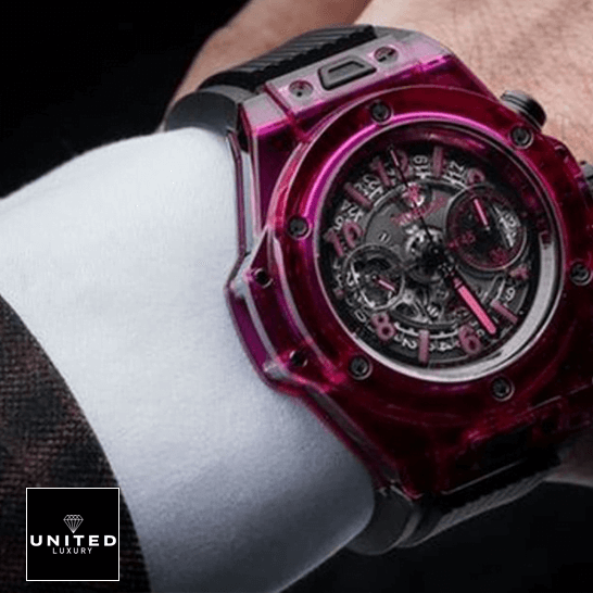 Hublot Big Bang Unico Red Sapphire 411.JR_.4901.RT Replica on the man wrist