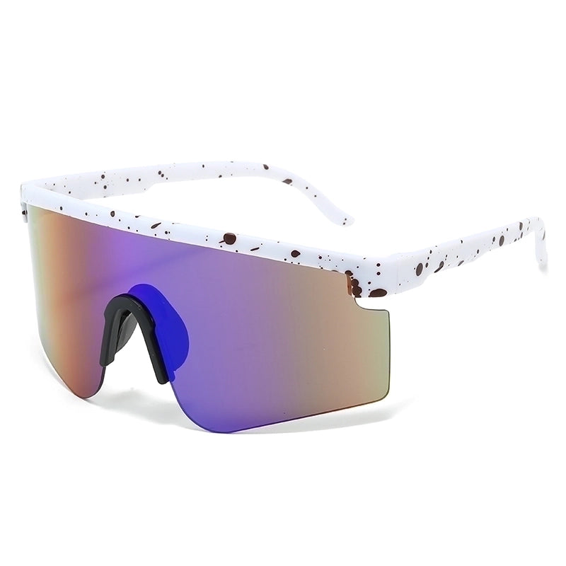 Sports Gradient Color Pc Uv Protection Sport Biker Half Frame Clips Glasses