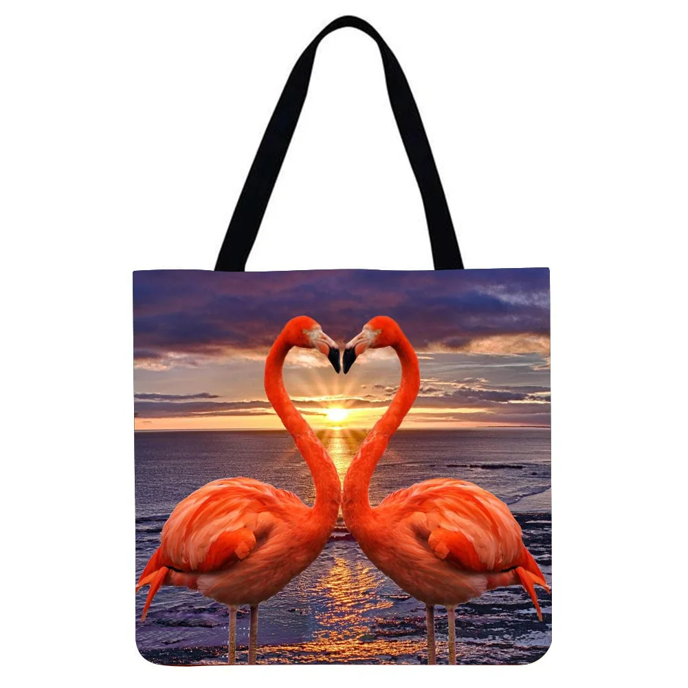 Linen Tote Bag - Flamingo