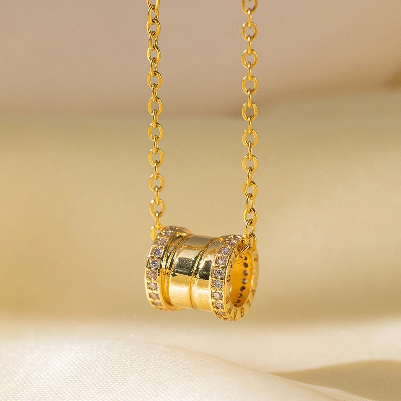 Sweet Minimalist Star Heart Shape Bow Knot Titanium Steel Zircon Plating Inlay Pendant Necklace