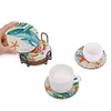 8pcs/set Diamond Painting Sea Coaster Round Cup Cushion Home Decor