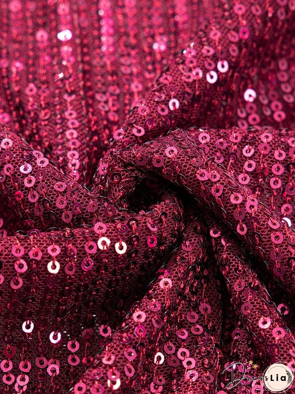 Chic Burgundy Sequin Blouse