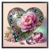(US Local)Heart Peony -11CT Stamped Cross Stitch Kit(40x40cm)