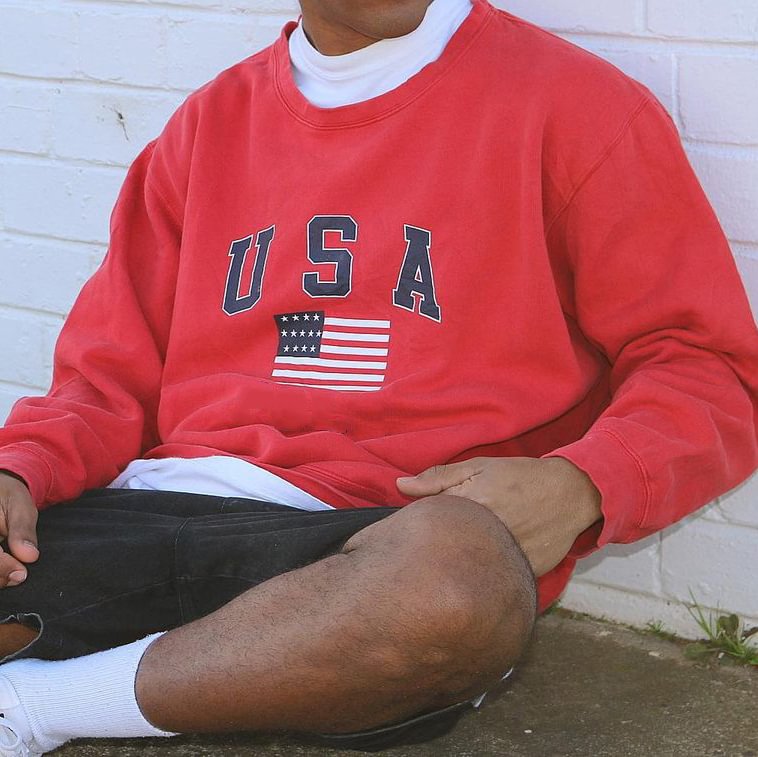 USA Crew Neck Sweatshirt、、URBENIE