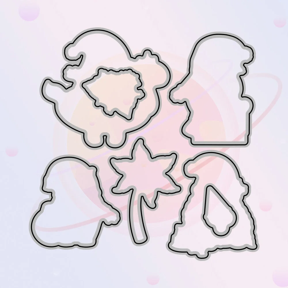 Summer series Cutting Dies Clear Stamp Palm Beach Swimming Gnome DIY Scrapbooking Embossed Stencil Decor Metal Dies Stamps