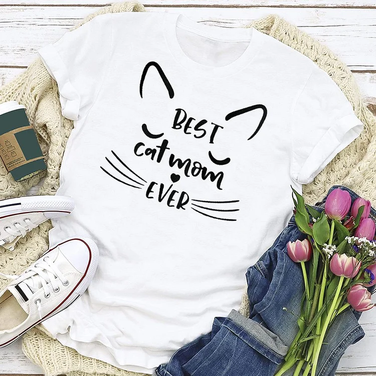 Best Cat Mom Ever - Kitty Cat Kitten  Kitties  T-shirt Tee - 01403-Annaletters