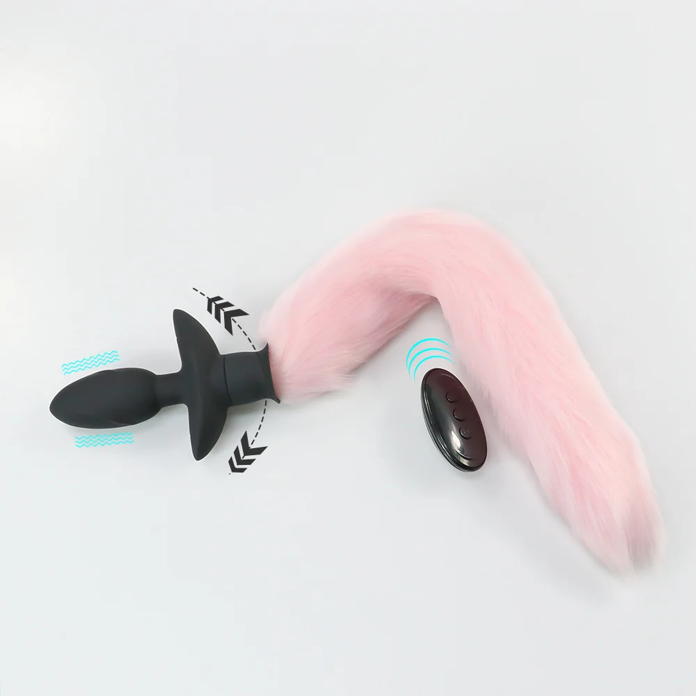 Wireless Remote Control Fox Tail Vibration Anal Plug Rosetoy Official