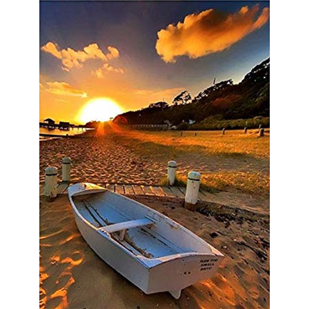 

Sunset Beach - 11CT Stamped Cross Stitch - 36*46CM, 501 Original
