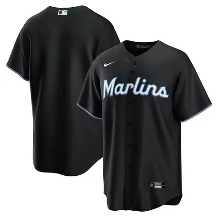 Men's Miami Marlins  Black Alternate Replica 2.0 Jersey