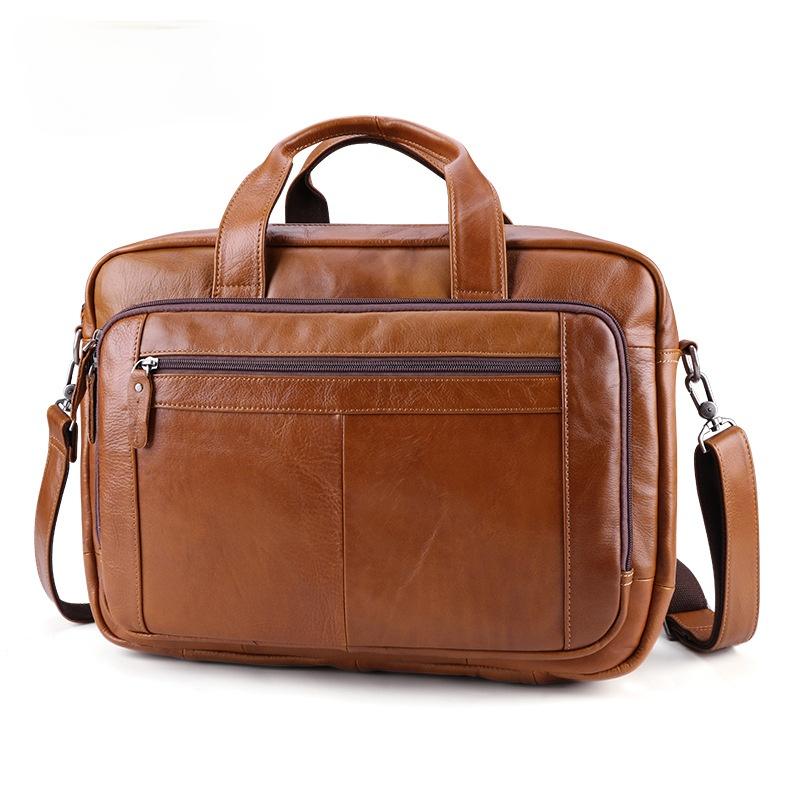 Retro Handmade Genuine Leather Men's Business Laptop Bag