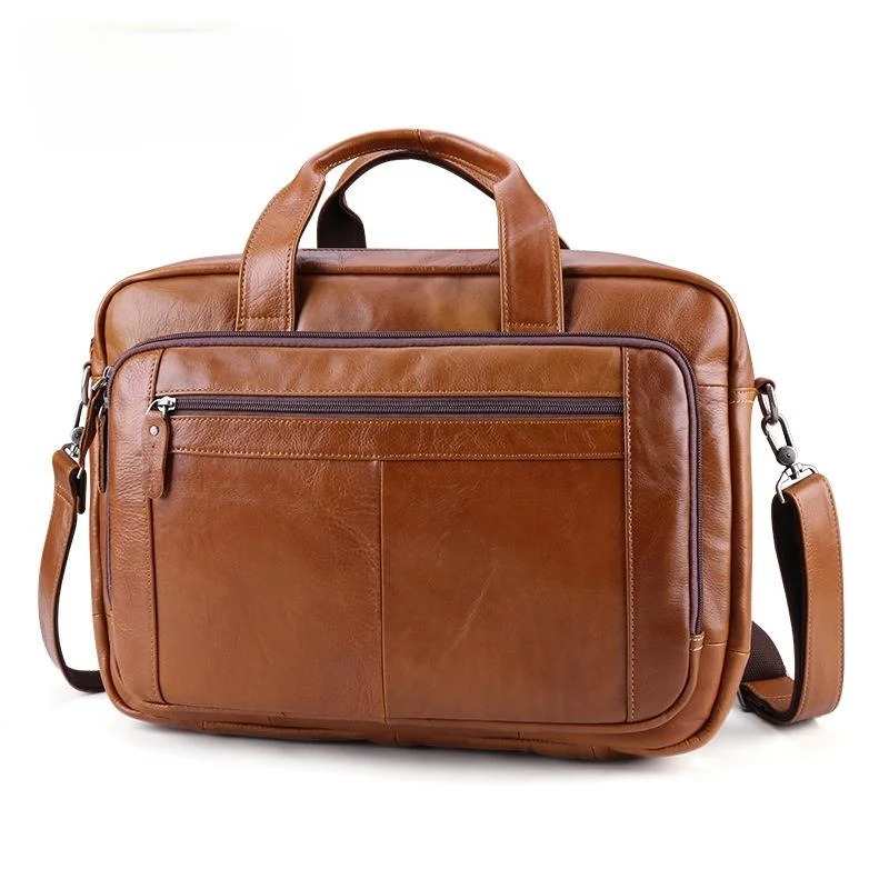 Retro Handmade Genuine Leather Men's Business Laptop Bag