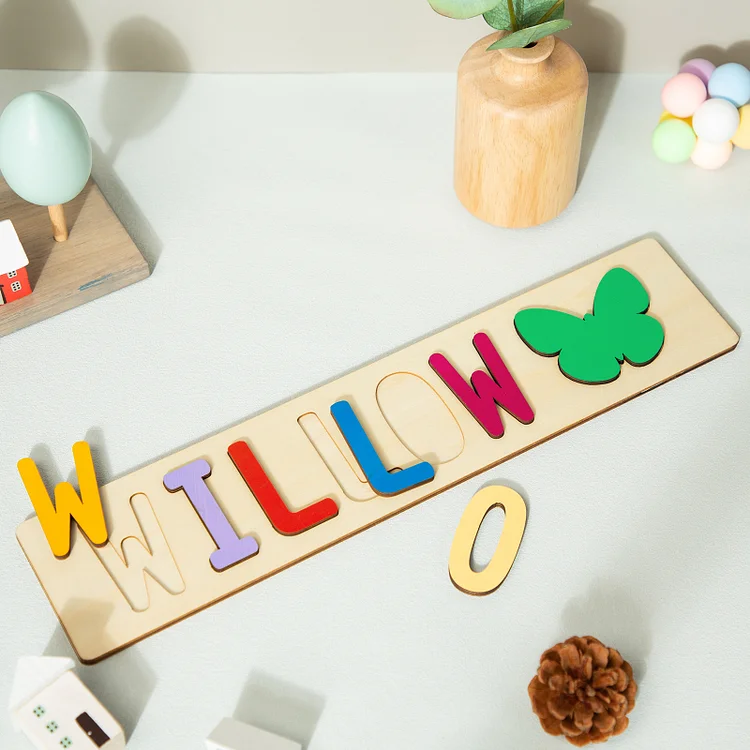 Personalized Wooden Name Puzzles Butterfly Design Educational Gifts for Toddlers