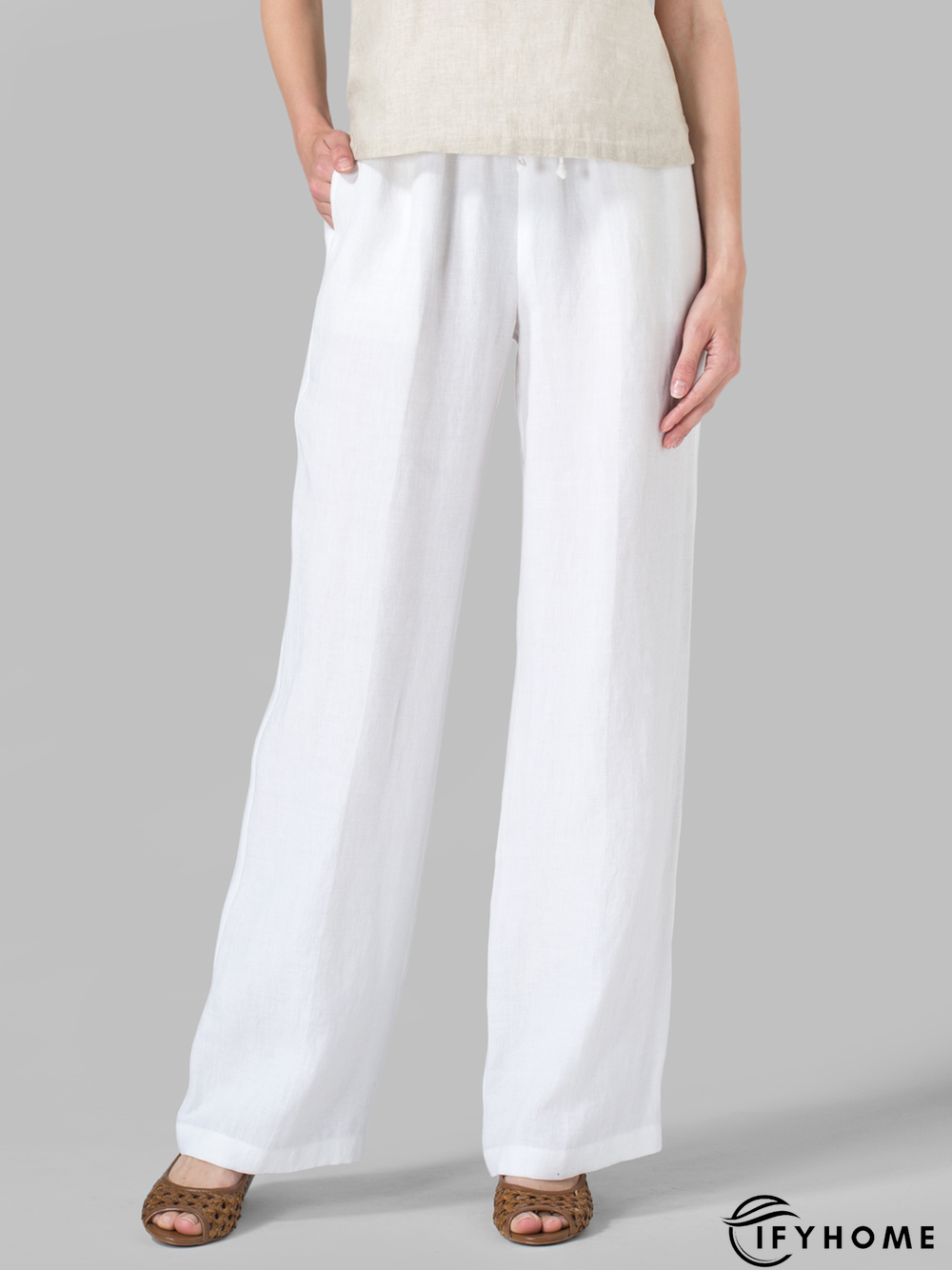 Women Linen Casual Pockets Pants | IFYHOME