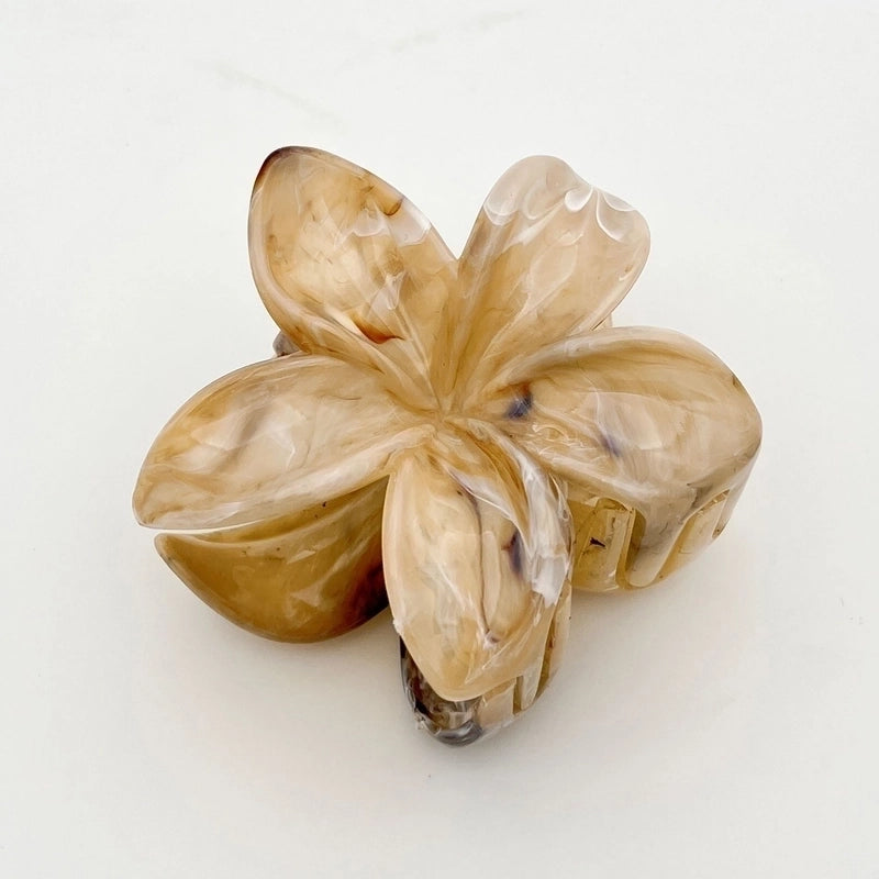 Women’s Minimalist Floral Plastic Resin Stoving Varnish Hair Claws