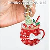 12pcs 2D Flat DIY Diamond Painting Keychain Double Sided Keyrings (Christmas)