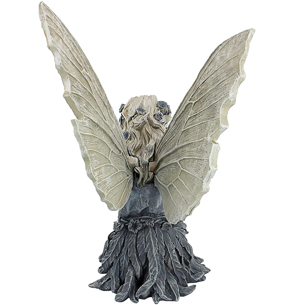 Flower Fairy Sitting Figurines Resin Craft Ornament Yard Art Garden Decor