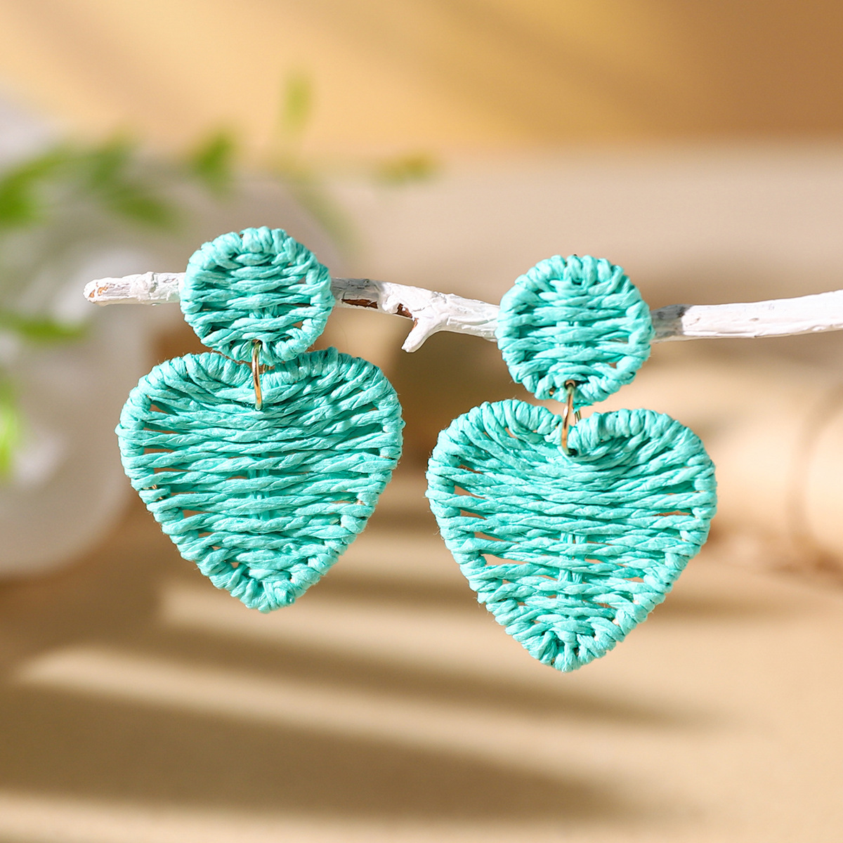 Women's Holiday Bohemian Style Raffia Hand-woven Earrings