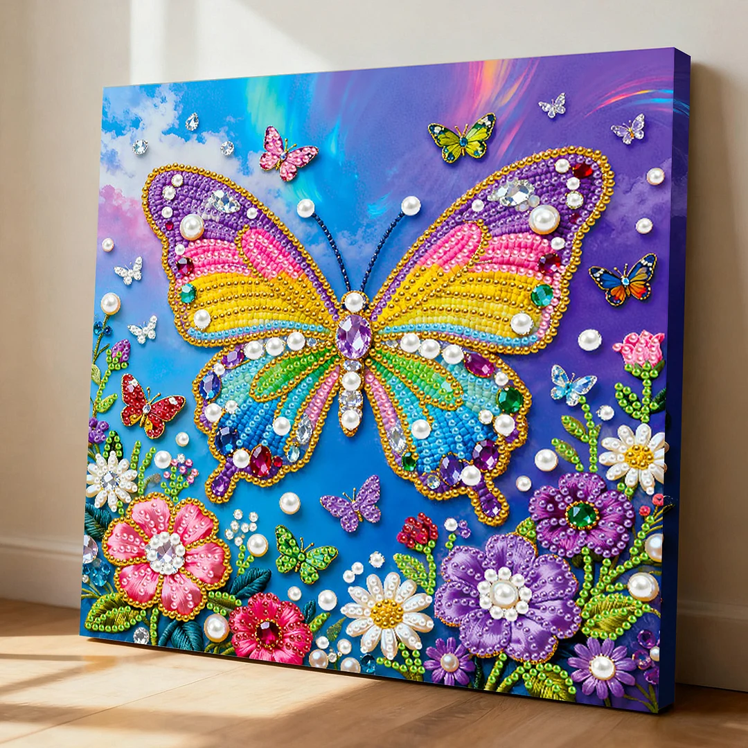Butterfly Art Diamond Painting Kit for Adults Home Decor 25x25cm With Frame