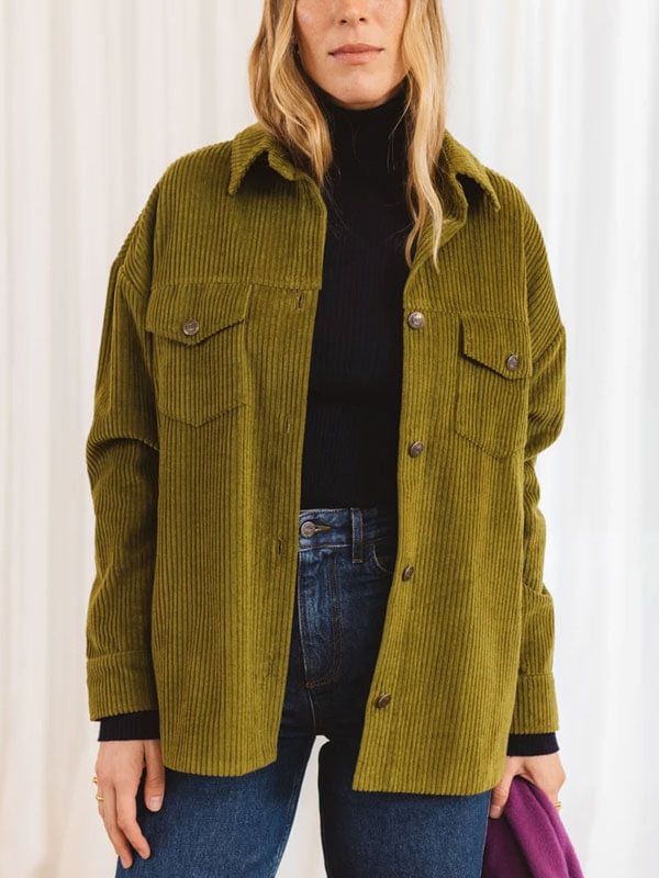 loose fitting casual corduroy ladies shirt