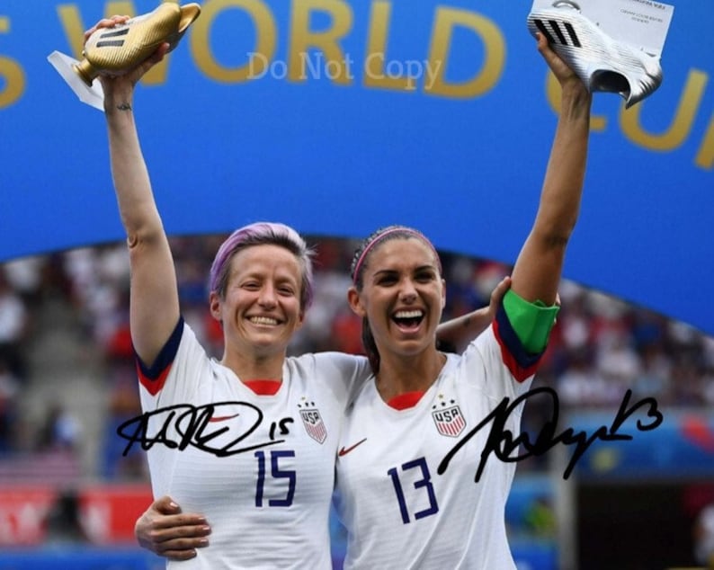 Alex Morgan & Megan Rapinoe Signed Photo Poster painting 8X10 rp Autographed Picture Womens USA Soccer