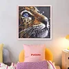 (US Only)Full Embroidery Beads Printed 9CT Leopard Head Cross Stitch Kit Decor 42x42cm