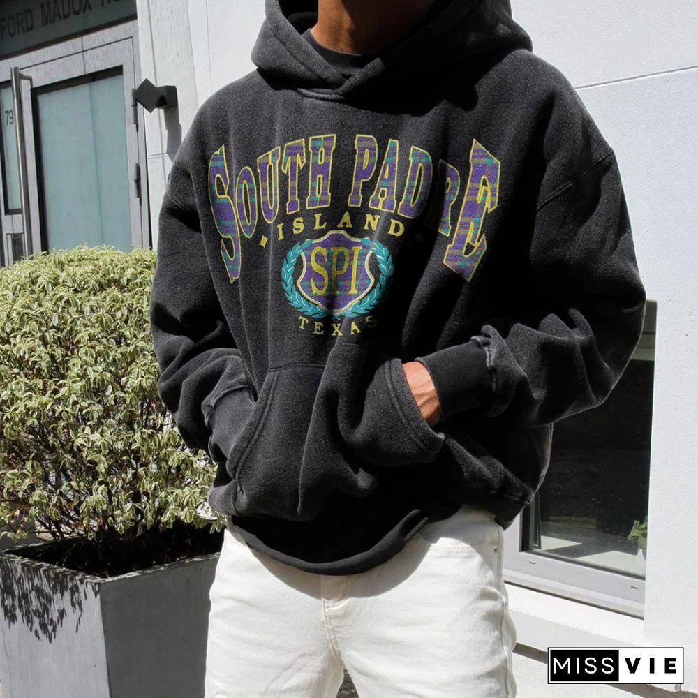 Retro South Padre Arch Print Hoodie