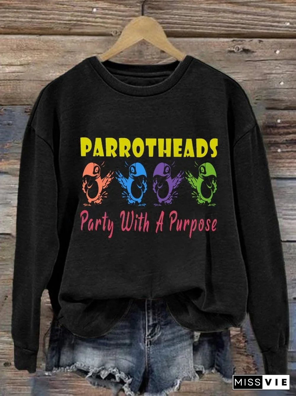 Women's Parrotheads Party With a Purpose Crew Neck Sweatshirt