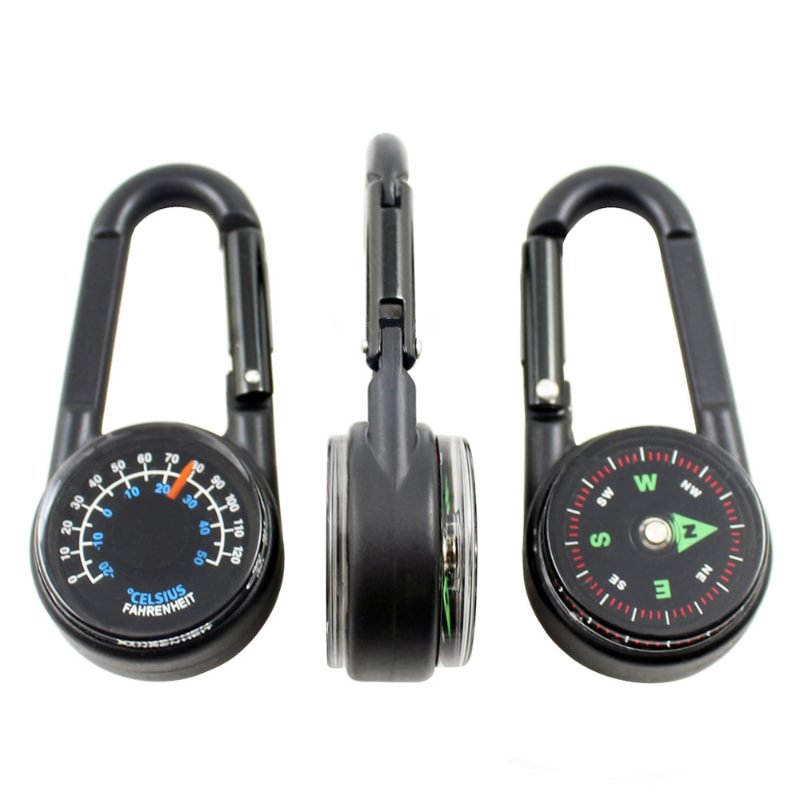 Outdoor Two Side Cammping Compass Carabiner 