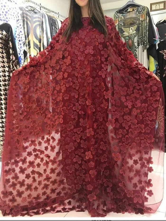 Three-dimensional Embroidered Long Skirt + Stretch Vest Dress