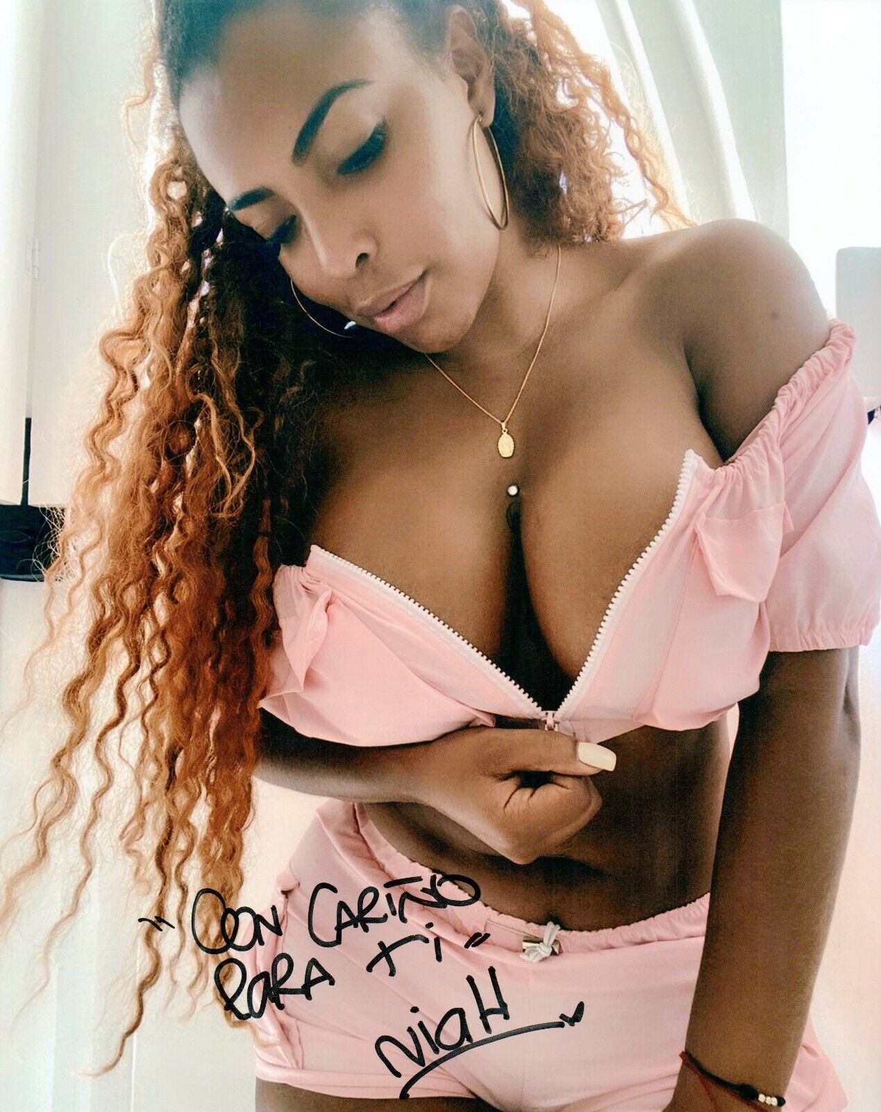 Nia Harris Super Sexy Instagram Adult Model Signed 8x10 Photo Poster painting COA Proof 10