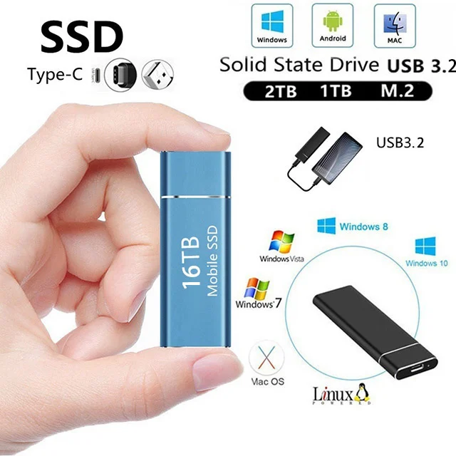 PORTABLE EXTERNAL SOLID STATE DRIVE, UP TO 1050MB/S, COMPATIBLE WITH PC, MAC, PS4 & XBOX