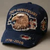 250th Anniversary American Eagle Cap &ndash; 1776-2026 Patriotic Hat With Statue Of Liberty And Liberty Bell Design by Inlyline