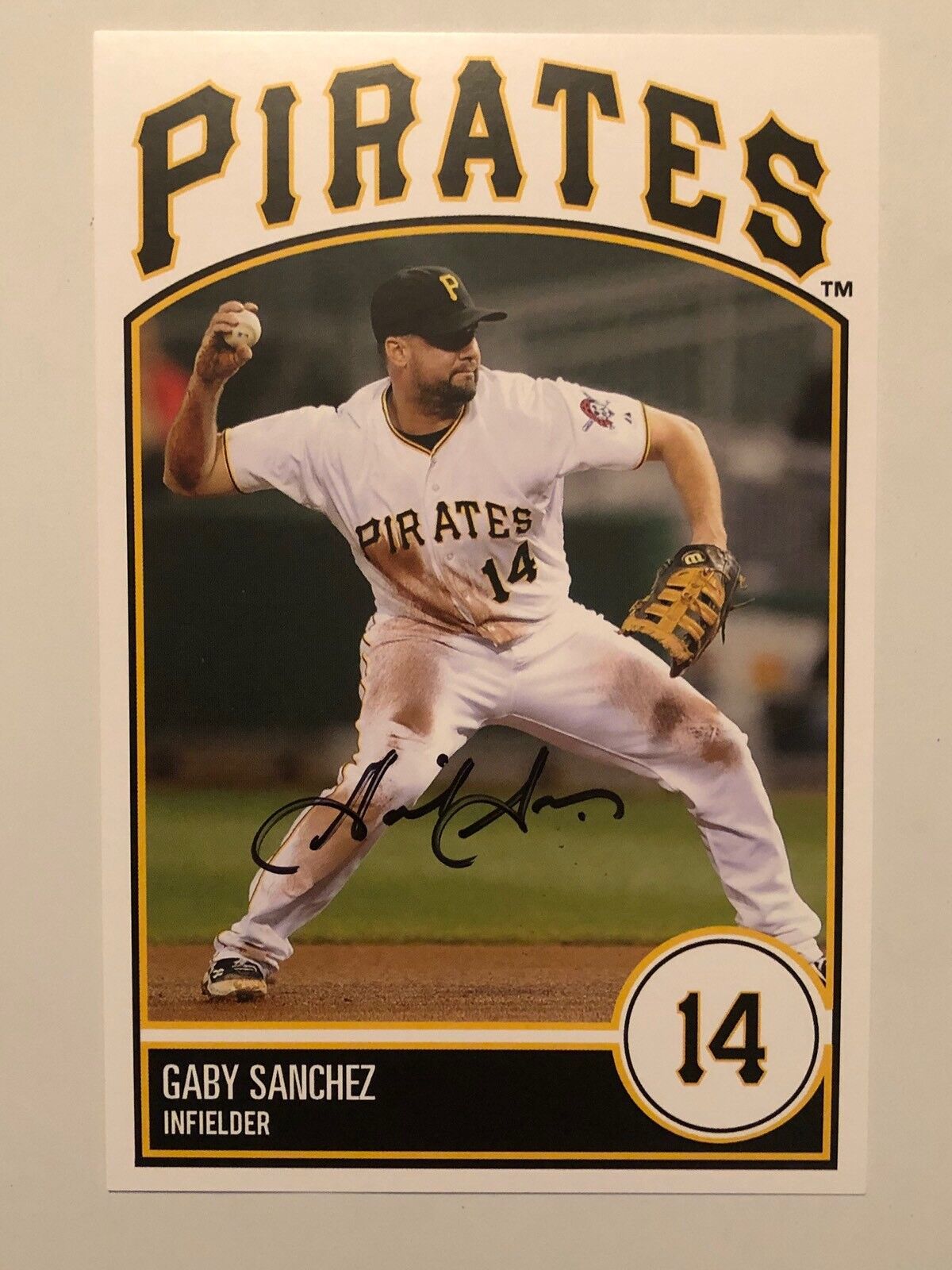 Gaby Sanchez SIGNED AUTOGRAPHED POSTCARD SIZE Pittsburgh PIRATES Photo Poster painting 4X6