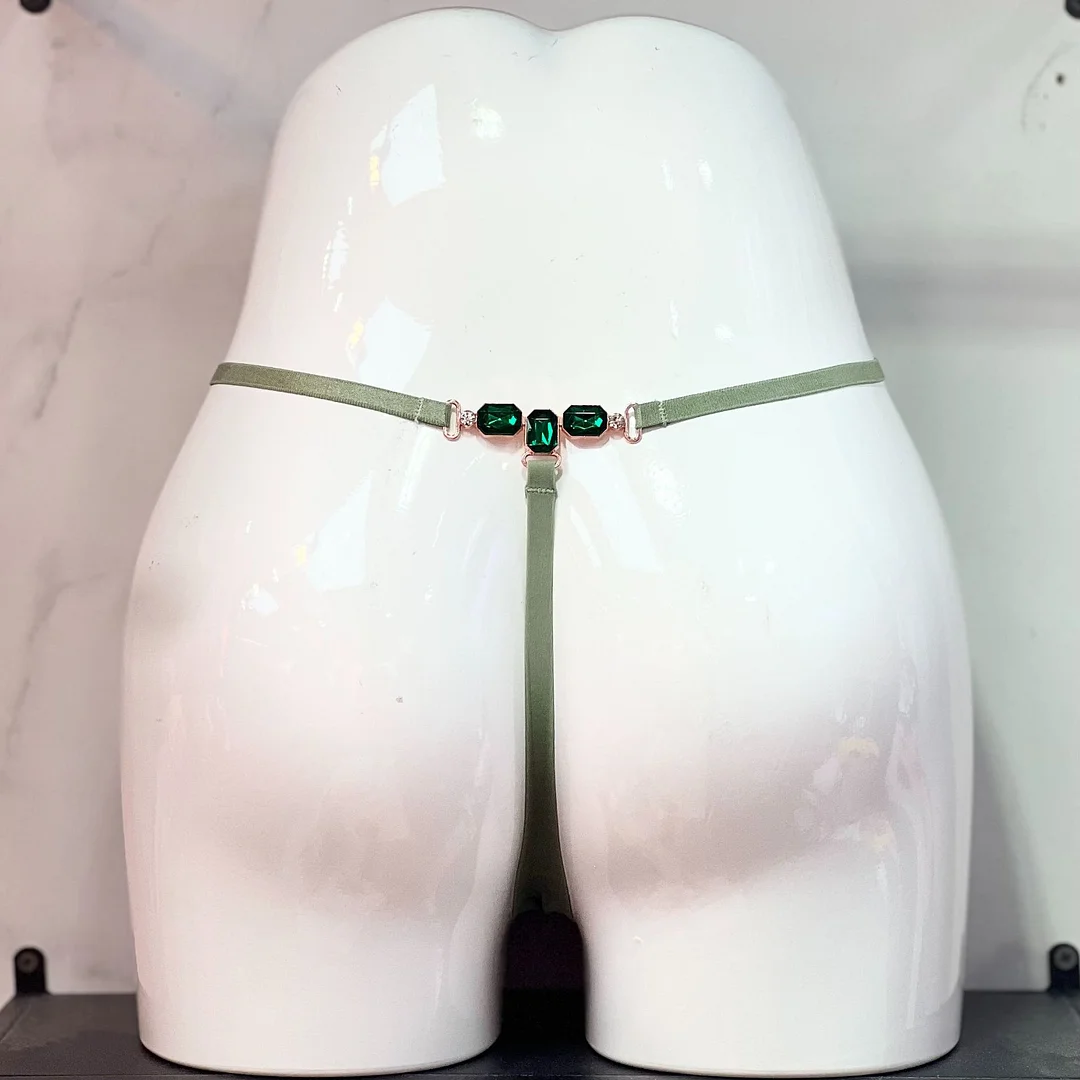 Athvotar Athvotar Ice Silk Scarless Lady Thong Diamond With Female Thong Trousers T-Pants Large Thong Trousers