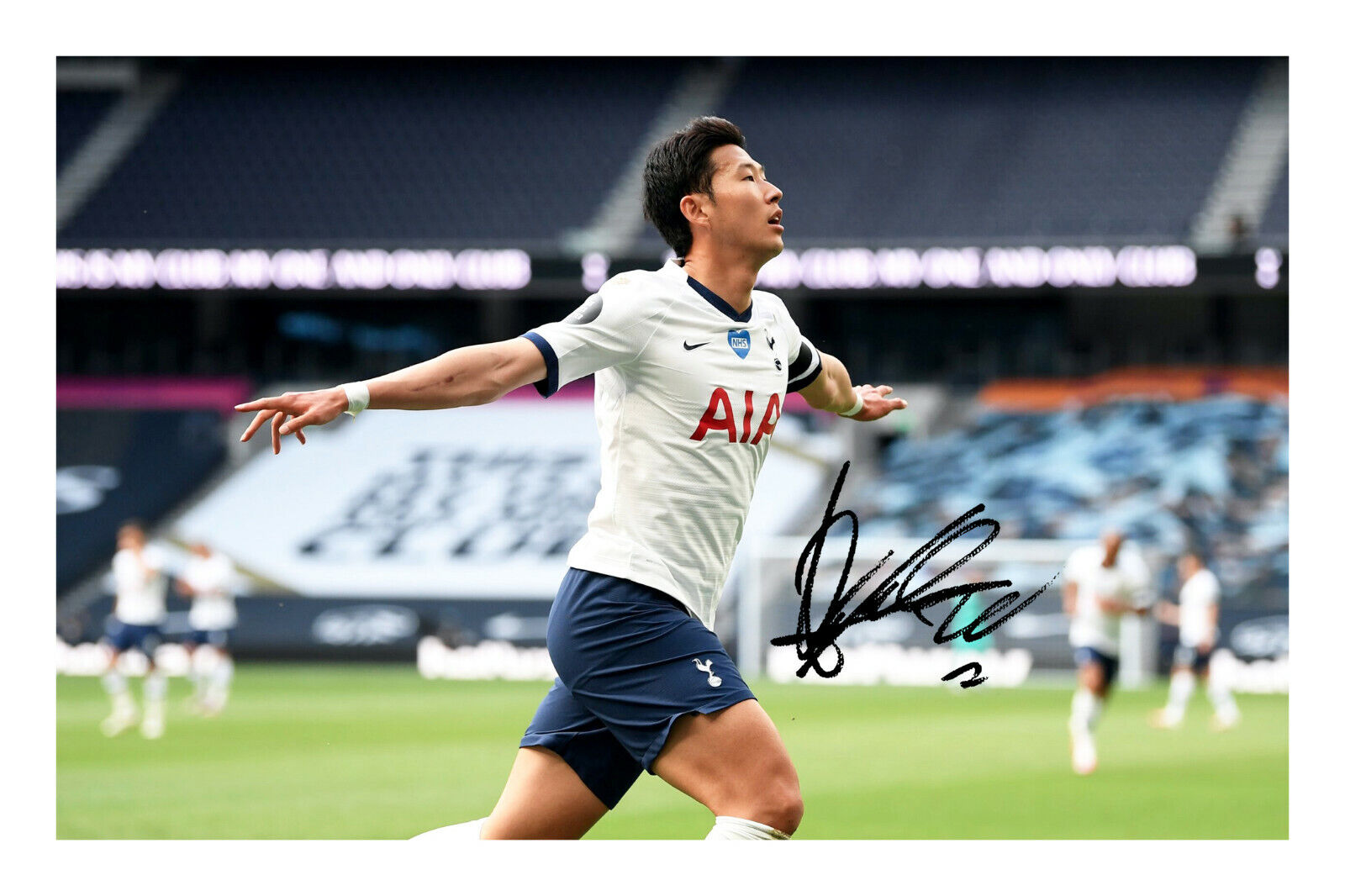 Son Heung Min Signed A4 Photo Poster painting Print Tottenham Hotspur Autograph Harry Kane Spurs