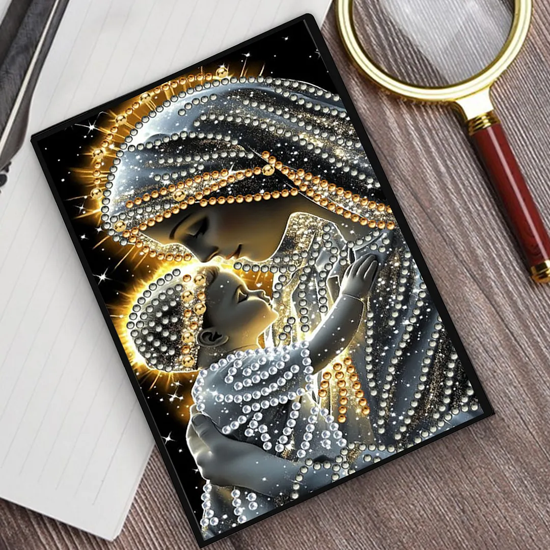 5D DIY Rhinestone Art Painting Notebook Kit for Holiday Birthday Gift (Lady)