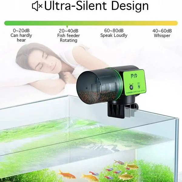 Fish Tank Auto Feeder Pawfly Automatic Fish Feeder - 108ml Timer Feeder ...